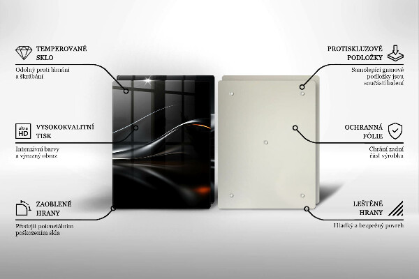 Glass chopping board 3D design abstraction