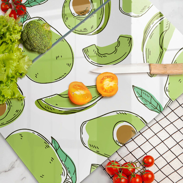 Glass chopping board Avocado and pear