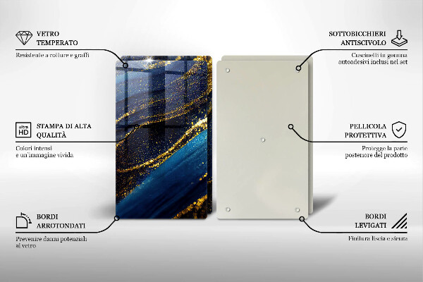 Chopping board Navy blue abstraction