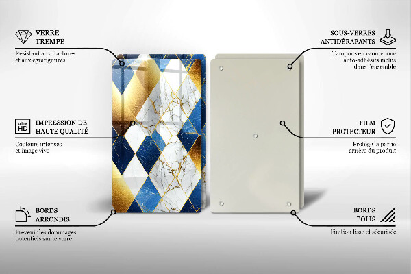 Chopping board Golden Rombs Marble