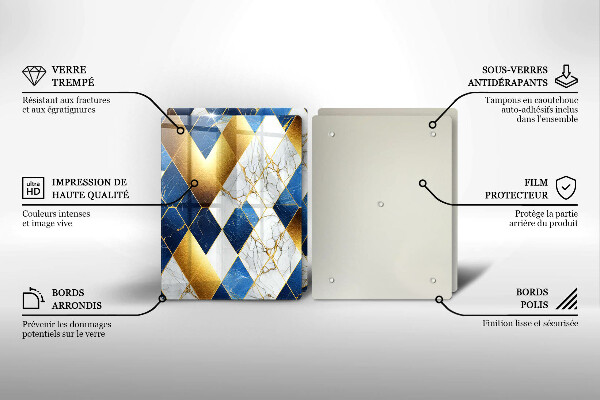 Chopping board Golden Rombs Marble