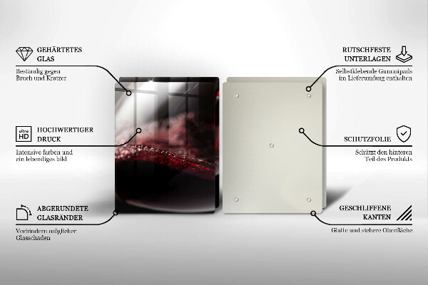 Chopping board Red wine glass