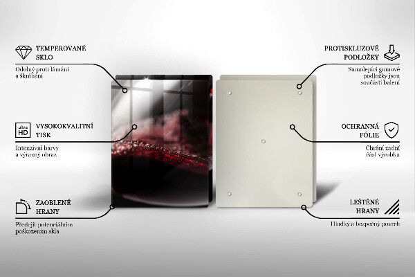 Chopping board Red wine glass