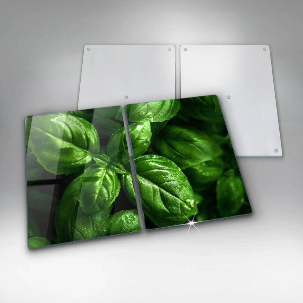 Chopping board Basil leaves