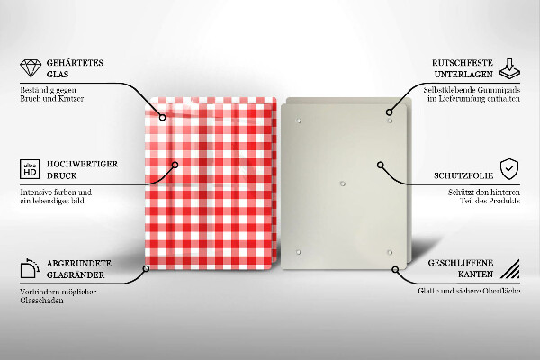Chopping board Red white grille