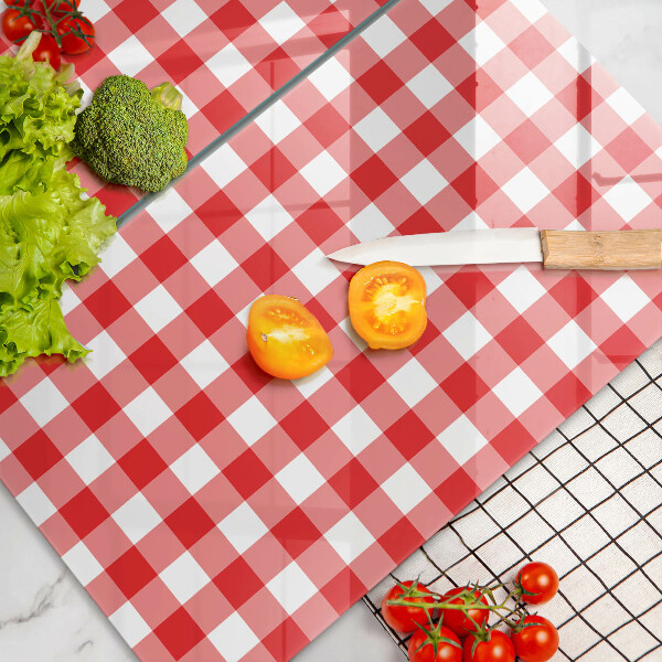 Chopping board Red white grille