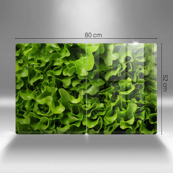 Chopping board Green lettuce leaves