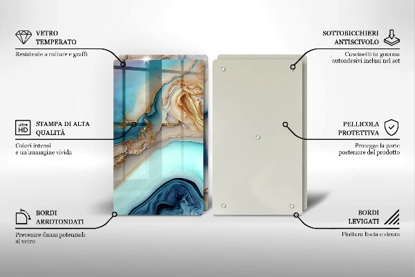 Chopping board Multicolored marble