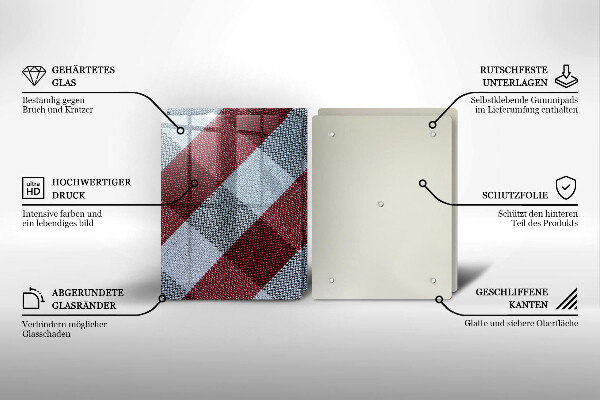 Chopping board Red white grille