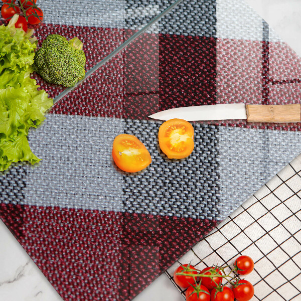 Chopping board Red white grille