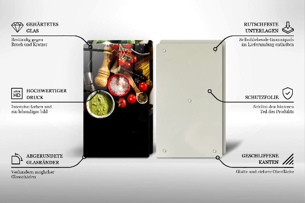 Chopping board Italian ingredients and spices