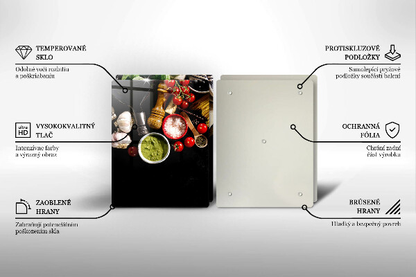 Chopping board Italian ingredients and spices