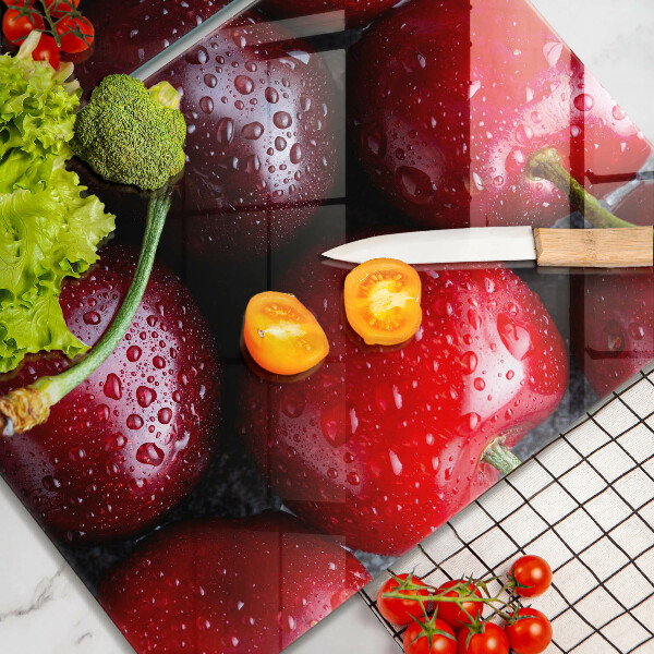 Chopping board Cherries close-up