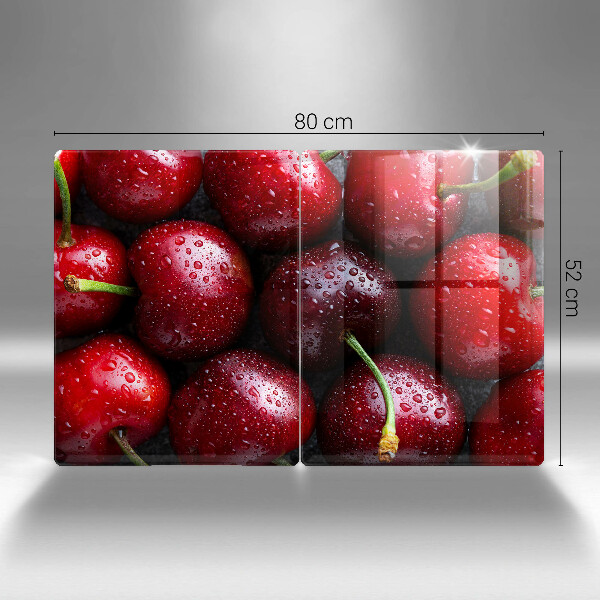 Chopping board Cherries close-up