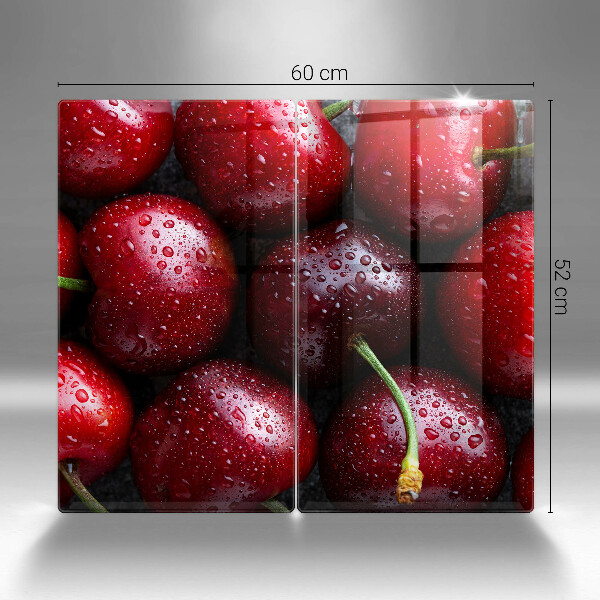 Chopping board Cherries close-up