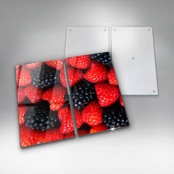 Chopping board Raspberries and blackberries