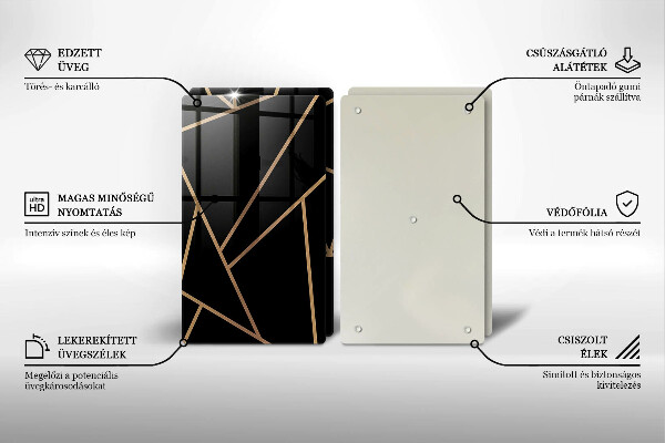 Chopping board Black abstraction