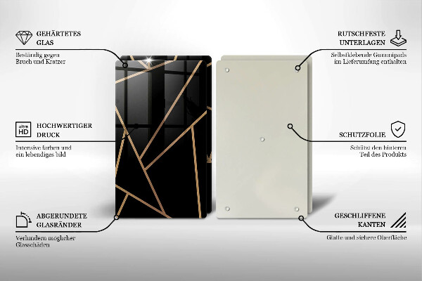 Chopping board Black abstraction