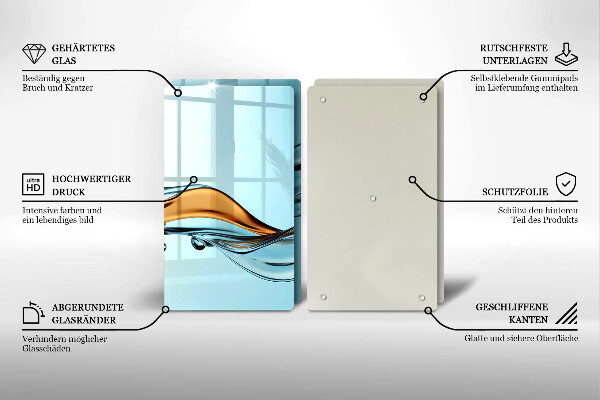 Chopping board Water on a blue background