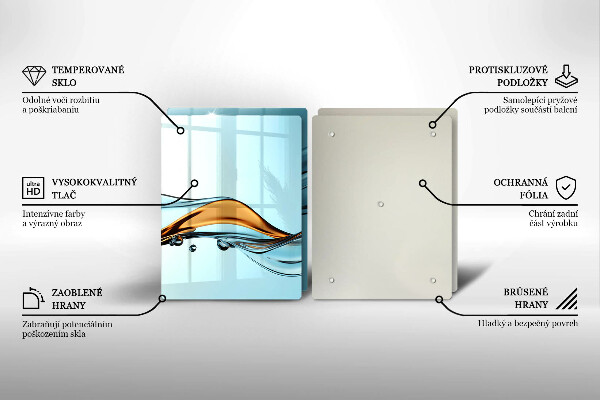 Chopping board Water on a blue background