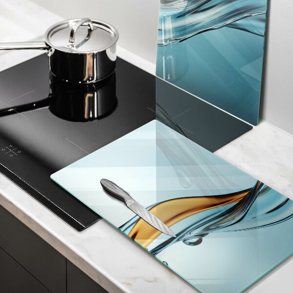 Chopping board Water on a blue background