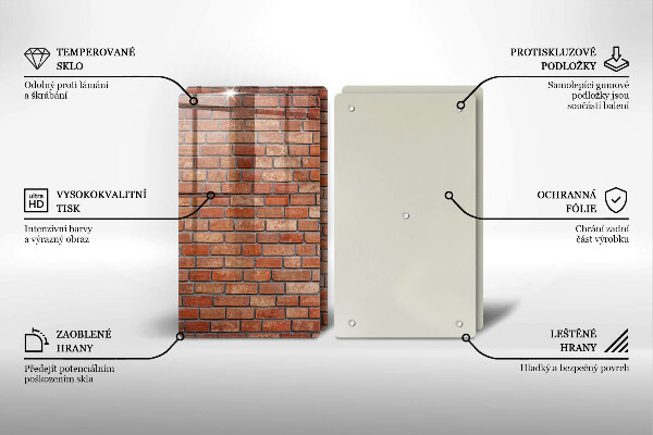 Glass chopping board Brick wall