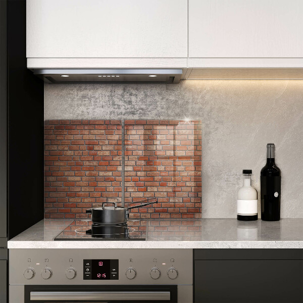 Glass chopping board Brick wall
