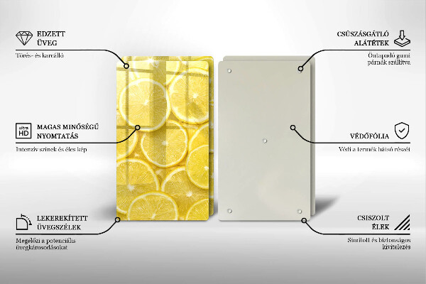 Glass chopping board Lemon fruit