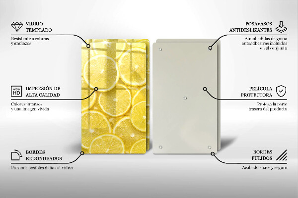 Glass chopping board Lemon fruit