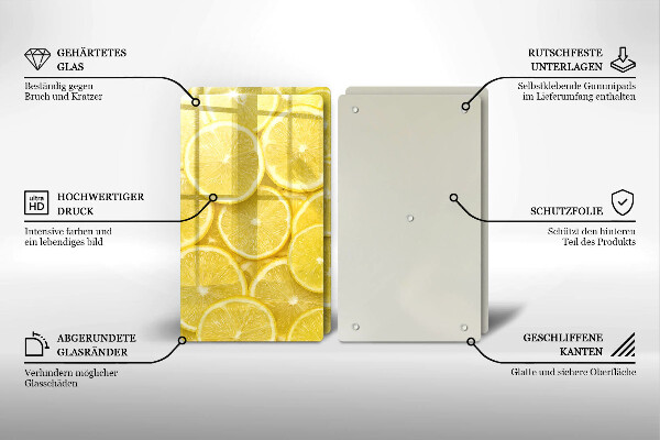 Glass chopping board Lemon fruit