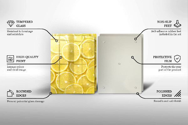 Glass chopping board Lemon fruit