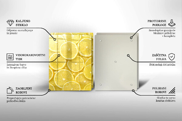 Glass chopping board Lemon fruit