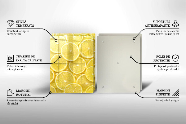 Glass chopping board Lemon fruit