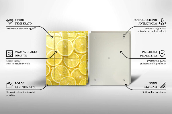 Glass chopping board Lemon fruit