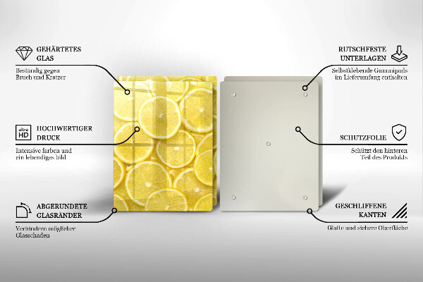 Glass chopping board Lemon fruit