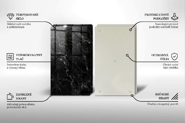 Glass chopping board Elegant marble