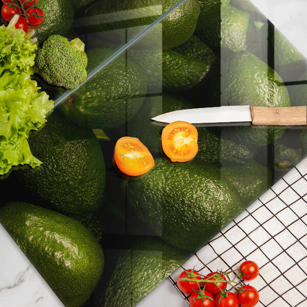 Glass chopping board Avocado fruit