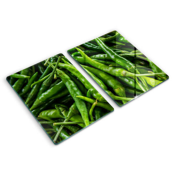 Glass chopping board Pods peas