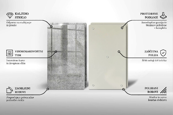 Glass chopping board Concrete texture