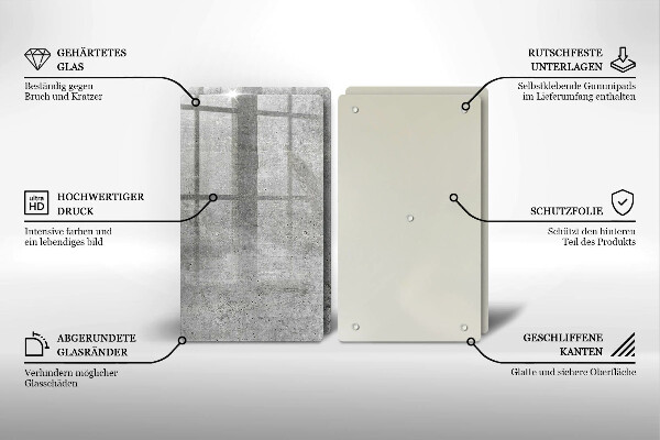 Glass chopping board Concrete texture