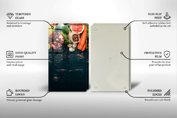 Glass chopping board Fruits and vegetables