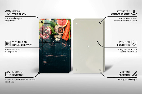 Glass chopping board Fruits and vegetables