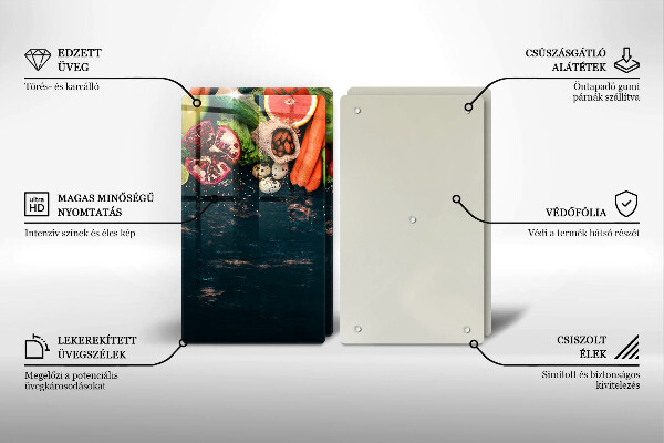 Glass chopping board Fruits and vegetables