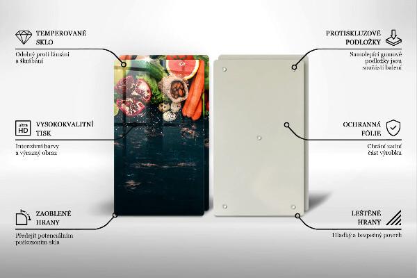 Glass chopping board Fruits and vegetables