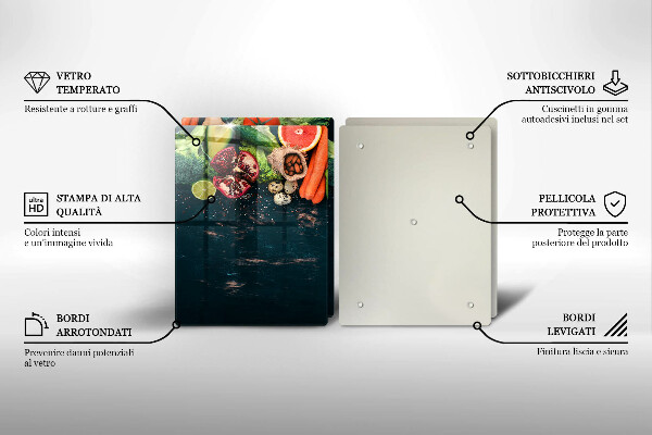 Glass chopping board Fruits and vegetables