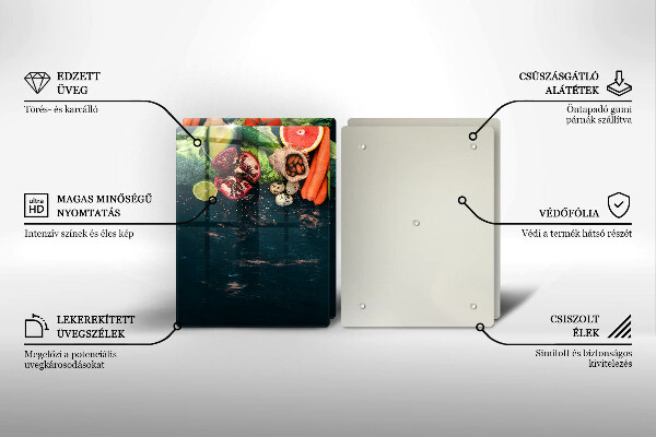 Glass chopping board Fruits and vegetables