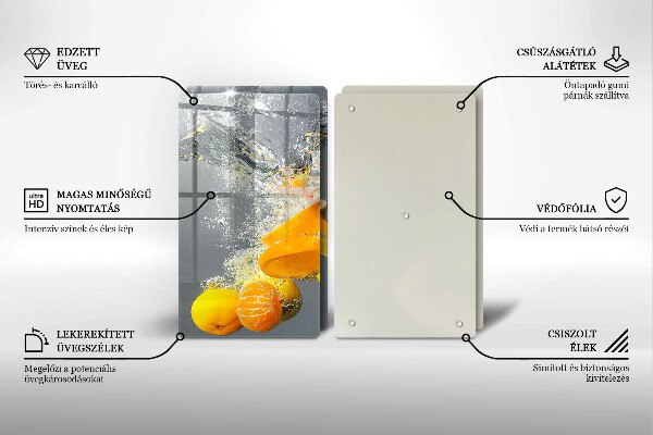 Chopping board Lemons in water