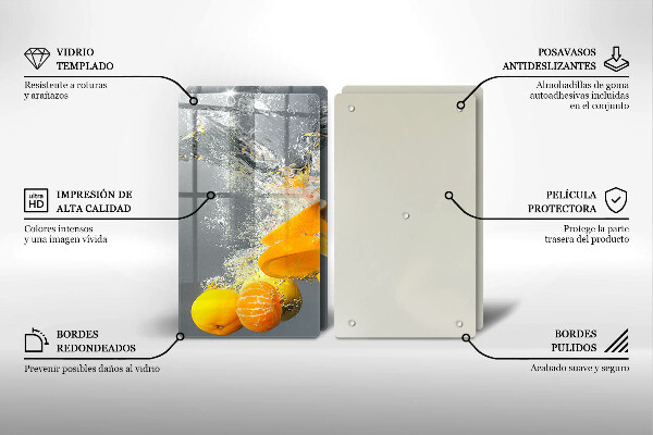 Chopping board Lemons in water