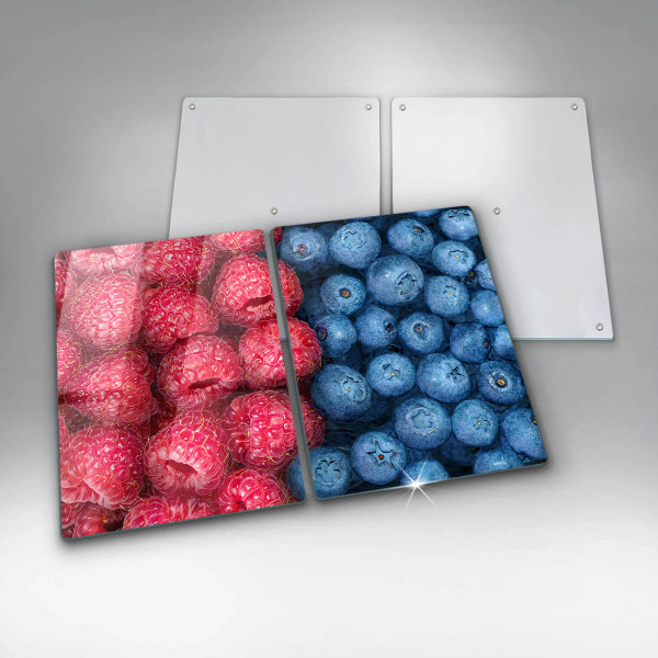 Chopping board Fruit of raspberry and blueberries