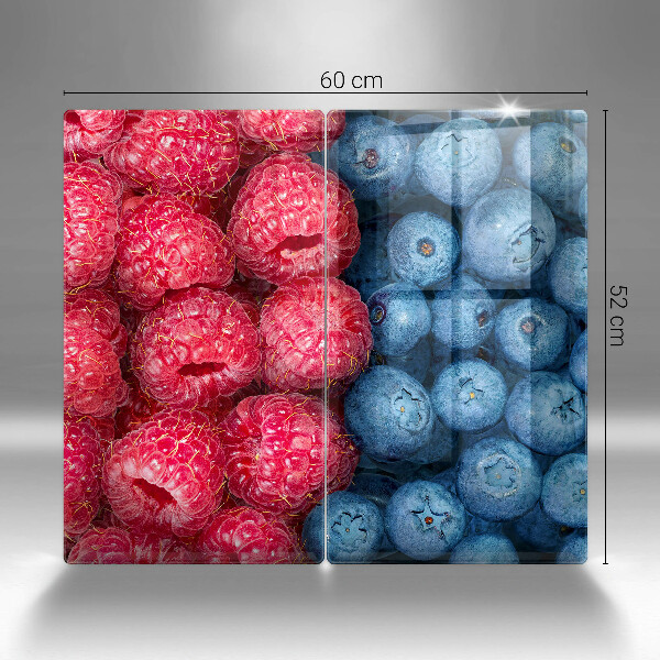 Chopping board Fruit of raspberry and blueberries